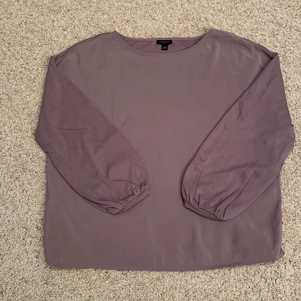 Ann Taylor Factory
Mixed Media Blouse Top
Brown-Purple (Size M)